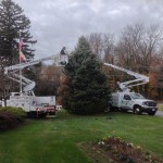 Decorating the town of Laytonsville Christmas tree